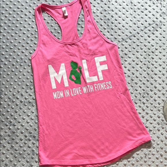 MILF Pink Fitness Tank Top Medium - Picture 1 of 4